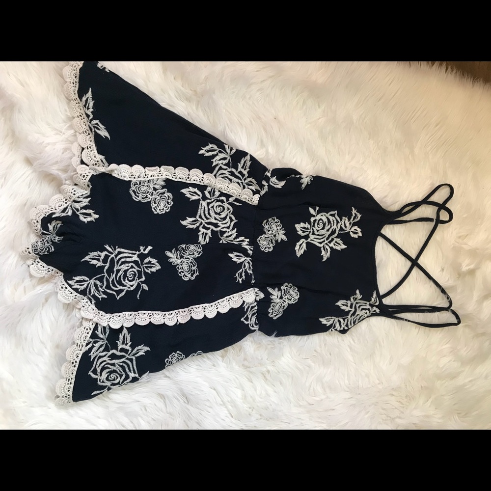 Crochet detailed romper